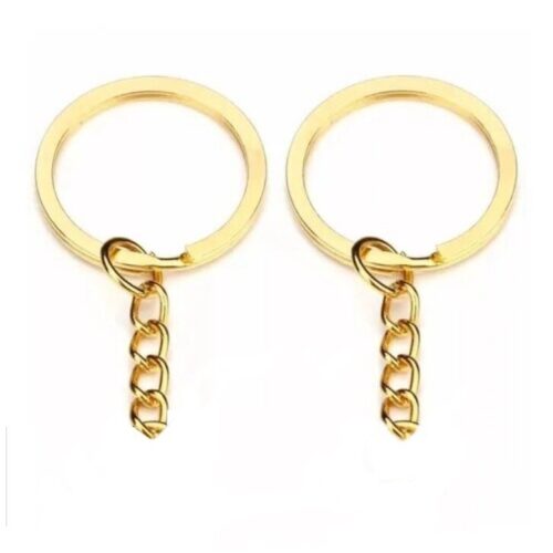 Argola de Chaveiro italiana com corrente 28mm, (50) UNIDADES