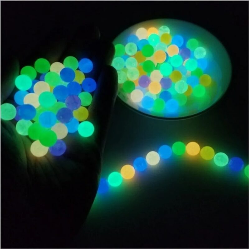 Miçanga Bola Fluorescente 8mm Brilha No Escuro Aprox. 100pçs